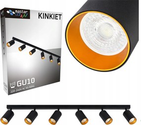 Mennyezeti lámpa Led fali lámpa halogén spot 6x GU10 fekete-arany