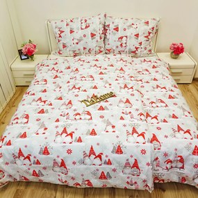 Pamut ágyneműk Karácsonyi ágyneműk Elves szürke TiaHome - 1x Párna 90x70cm, 1x Paplan 140x200cm