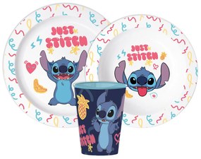 Disney Lilo és Stitch, A csillagkutya Just étkészlet, micro műanyag szett, pohárral 260 ml