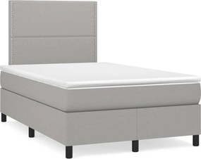 vidaXL világosszürke szövet rugós ágy matraccal 120 x 200 cm