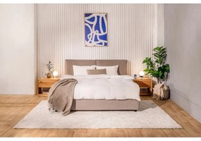 Kárpitozott franciaágy taupe színű, tárolóhellyel, matraccal/ráccsal 160x200 cm Myra Pillow - Bonami Selection