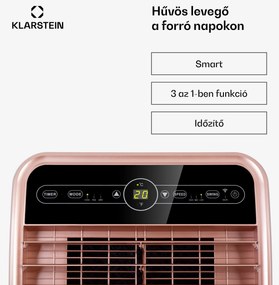 Klarstein Metrobreeze New York Smart 12k, mobil klíma, 12000 BTU/3,5 kW, A energiahatékonysági osztály, távirányító, rózsaszín-arany