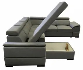 Kihúzható ülőgarnitúra univerzális U-alakú sarokkal és tárolóval GRANADA sötétszürke