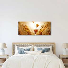 Kép - Szeretettel teli kezek festménye (120x50 cm)
