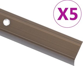 vidaXL 5 db barna L-alakú alumínium lépcsőélvédő 100 cm