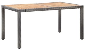 vidaXL 7-részes szürke polyrattan kültéri étkezőgarnitúra párnákkal