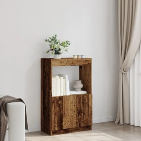 antik fa színű szerelt fa magasszekrény 63 x 33 x 100 cm