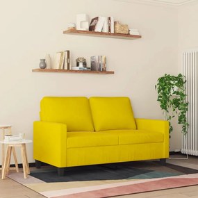 kétszemélyes sárga bársony kanapé 120 cm