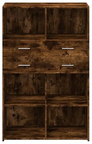 füstös tölgy színű szerelt fa magasszekrény 80 x 42,5 x 124 cm