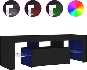 vidaXL fekete TV-szekrény LED-világítással 120 x 35 x 40 cm