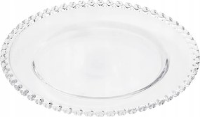 Dekoratív üvegtányér kerek tál szívecskékkel Love 27,5 cm