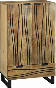 vidaXL Magas Szekrény fiókkal Barna 60 x 33 x 100 cm tömör mangófa