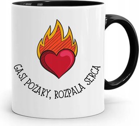 Fekete Bögre Ajándék Tűzoltónak Tűzoltóknak fényképes nyomattal