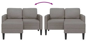 tópszínű anyagból 2 üléses kanapé L-alakú kanapéval 125 cm