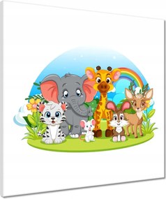 Vászonkép 50x50 Bájos állatok a gyerekszobába