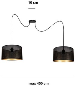 Csillár zsinóron ALDO 2xE27/60W/230V pók fekete