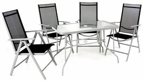 GARTHEN Kerti összecsukható készlet asztal + 4 szék
