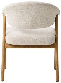 Krémszínű tölgyfa karfás étkezőfotel szett 2 db-os Elk – Unique Furniture