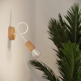 Sollux SL.1473 - Fali lámpa EMBER 1xE27/15W/230V fehér/bézs/bükkfa