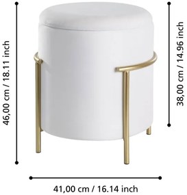 Eglo 424135 - Taburet MASHIKE 46x41 cm fehér/arany