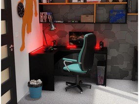 Sarok LED PC asztal Uhlominn (fekete) . 1092072