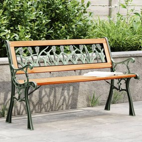 tömör fenyőfa és acél kerti pad 116 cm