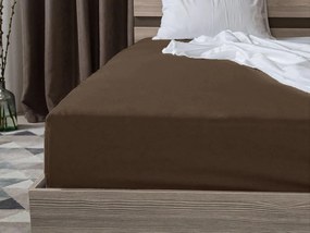 Jersey gumis lepedő lycrával sötétbarna 90 x 200 cm