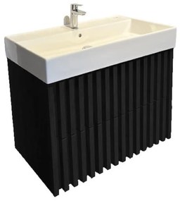 SAT Delano 80x56x46 cm fekete matt fürdőszoba szekrény mosdókagylóval SAT Delano 80x56x46 cm fekete matt