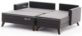 Bella Mini Right Anthracite kinyitható sarokkanapé