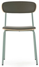 Sötétzöld kárpitozott rakásolható étkezőszék szett 2 db-os Saula – Marckeric