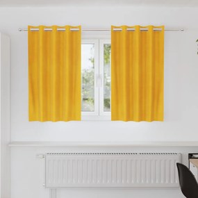 Függönyök függönyökkel 2 pcs mustársárga 140 x 140 cm Bársony