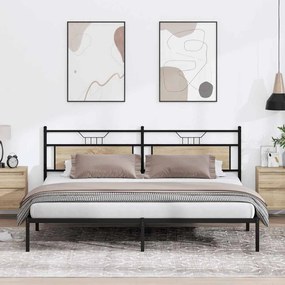 sonoma tölgy színű szerelt fa ágykeret matrac nélkül 193x203 cm