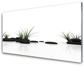 Modern üvegkép Grass víz tükör 125x50 cm 2 fogas