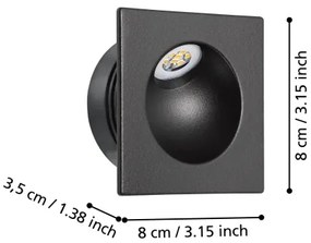Eglo 900251 - LED Lépcsőmegvilágító ZARATE LED/2W/230V 3000K fekete