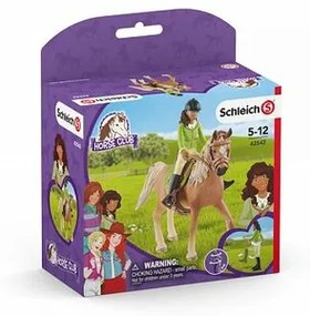 Schleich 42542 Fekete hajú Sarah baba mozgatható végtagokkal Mystery lovacskán