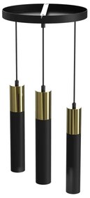 Csillár zsinóron CASSA 3xGU10/8W/230V fekete/arany