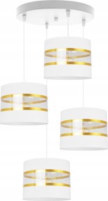 Mennyezeti Függőlámpa Csillár Glamour Arany Csíkos Fehér Lámpabúra Nappaliba