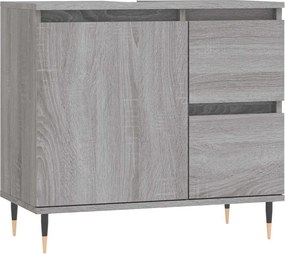 vidaXL szürke sonoma színű szerelt fa fürdőszobaszekrény 65x33x60 cm