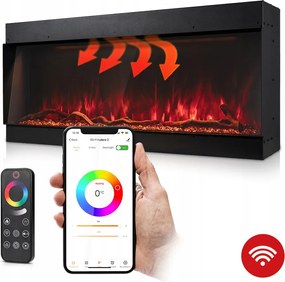 Elektromos Fali Kandalló 105cm Fűtés Wifi hanggal