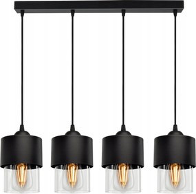 Függő lámpa Csillár Fém Üveg Átlátszó Led