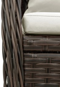 2 db barna polyrattan dönthető kerti szék