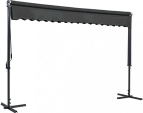 antracitszürke szabadon álló napellenző 400 x 300 cm