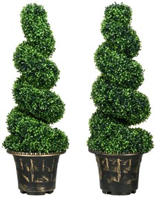 Műnövény szett, 2 db buxus, cserépben 90cm magas