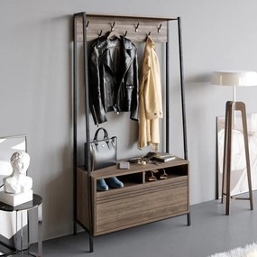 Előszobafal Devin - Walnut, Black