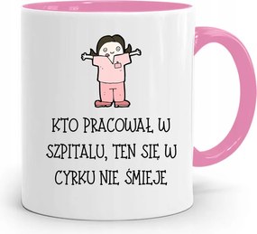 Rózsaszín Bögre Ápolónőnek, Aki A fényképes nyomattal Dolgozott