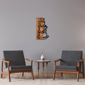 Fali dekoráció 58x34 cm fa/fém csészékkel