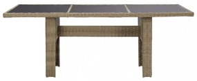 7 részes barna kültéri polyrattan étkezőgarnitúra