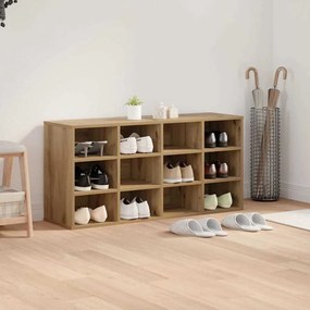 Cipőszekrény polcokkal kézműves tölgy 103x30x51 cm Faanyag