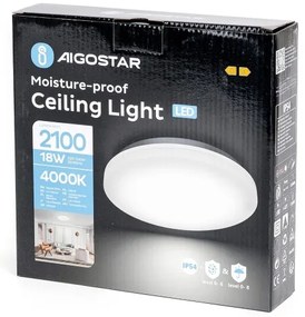 Aigostar - LED Fürdőszobai mennyezeti lámpa LED/18W/230V 4000K IP54