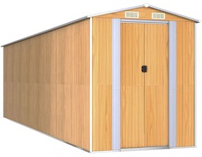 világosbarna horganyzott acél kerti fészer 192x689x223 cm
